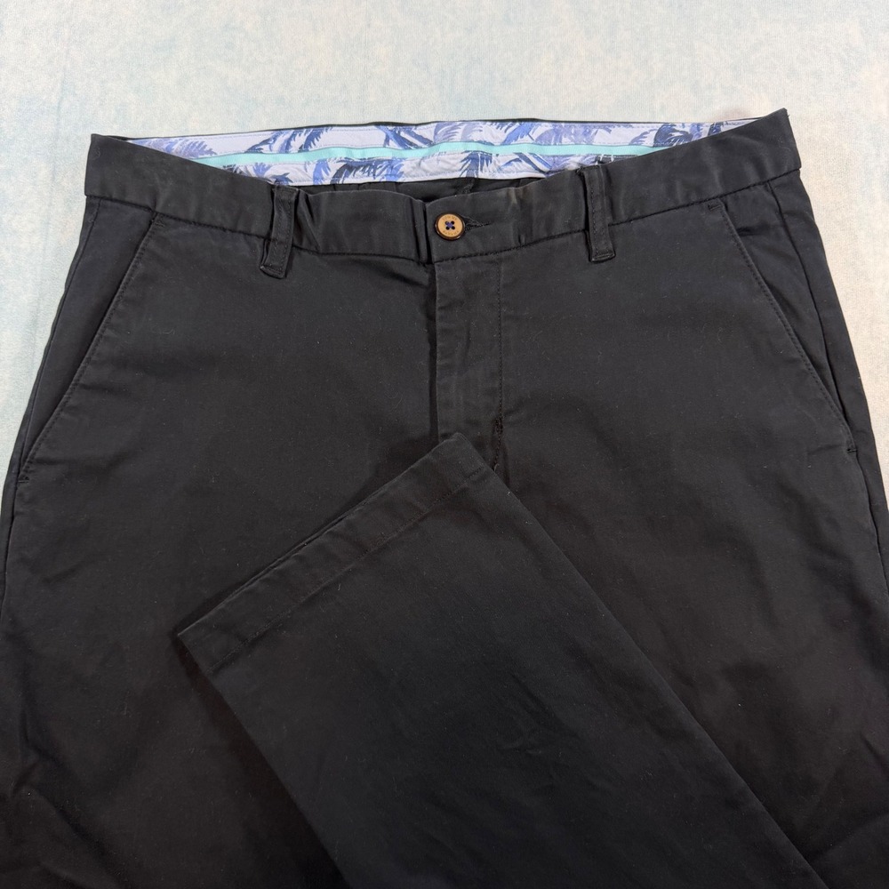 Tommy Bahama Chino Pants Mens 33x30 Black Excellent Boracay Cotton Tencel Pant
